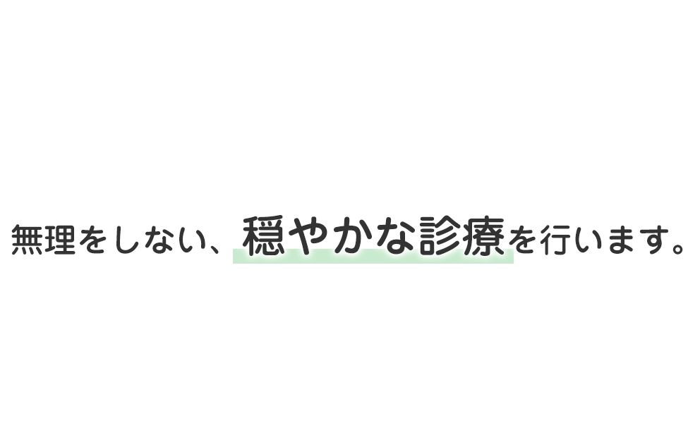 無理をしない、穏やかな診療を行います。